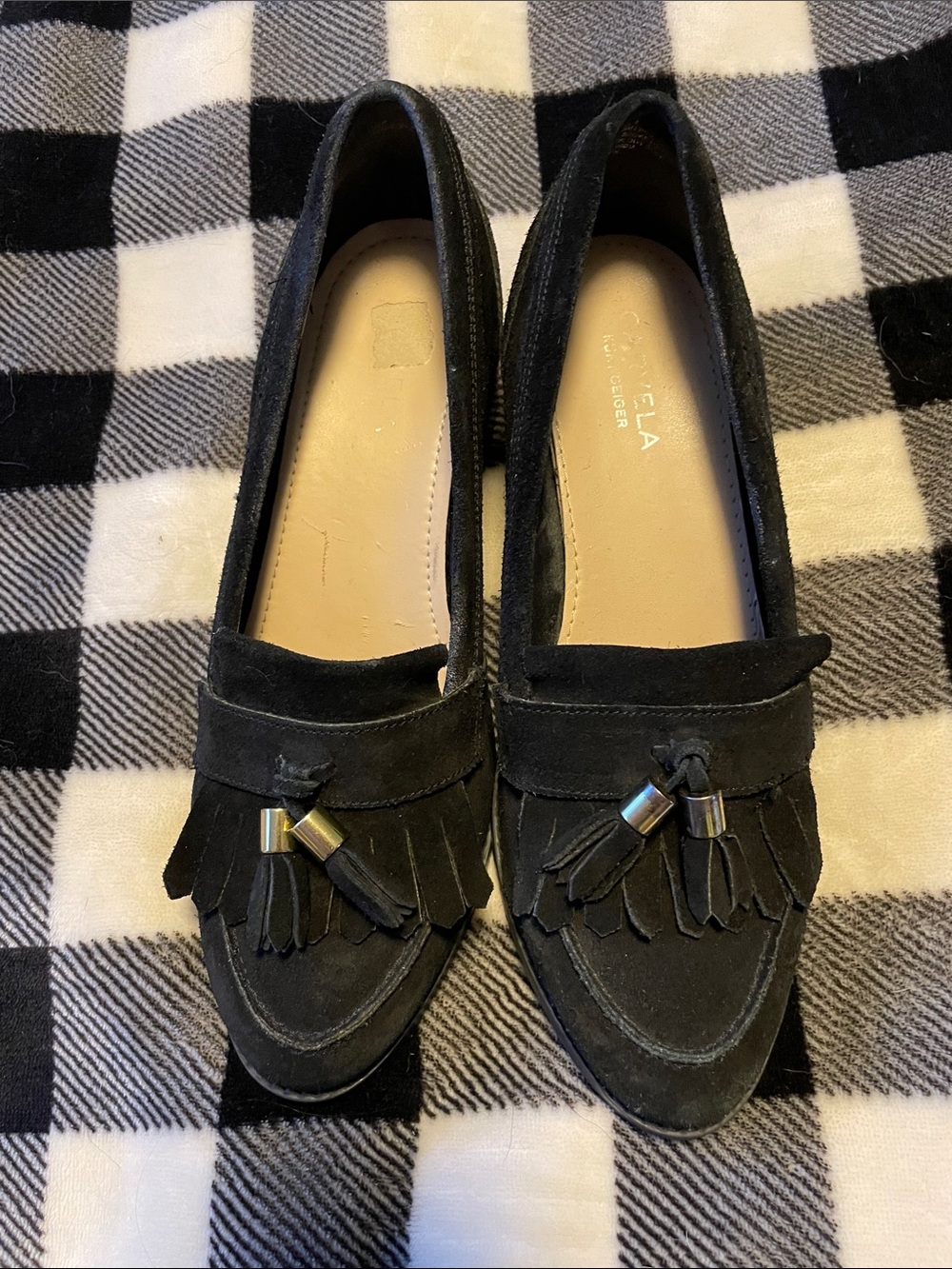 Suede Tassel Loafers for Women — Black Classic Slip-On by CLA